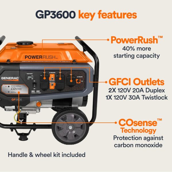 Generac 3600 Watt Portable Generator 4