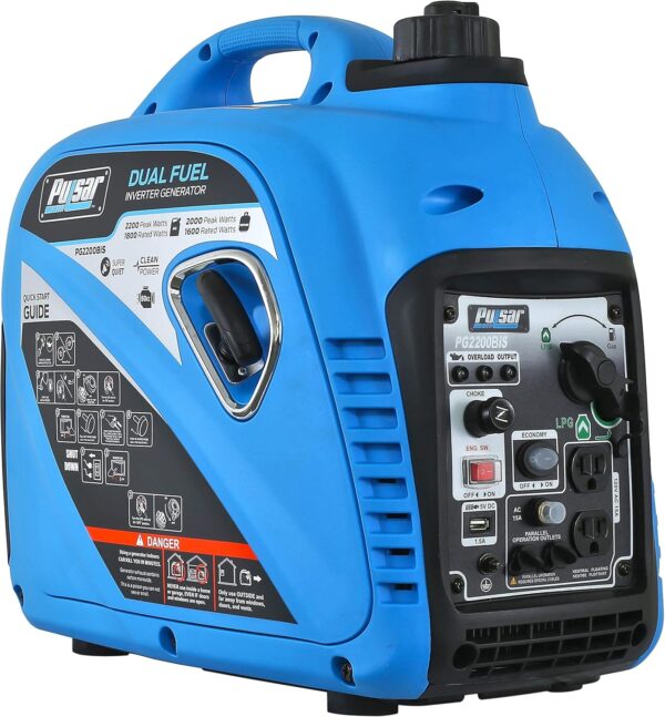 Pulsar 2200W Portable Dual Fuel Inverter Generator