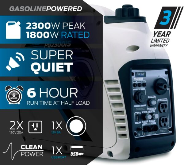 Pulsar 2300 Watt Portable Inverter Generator 4