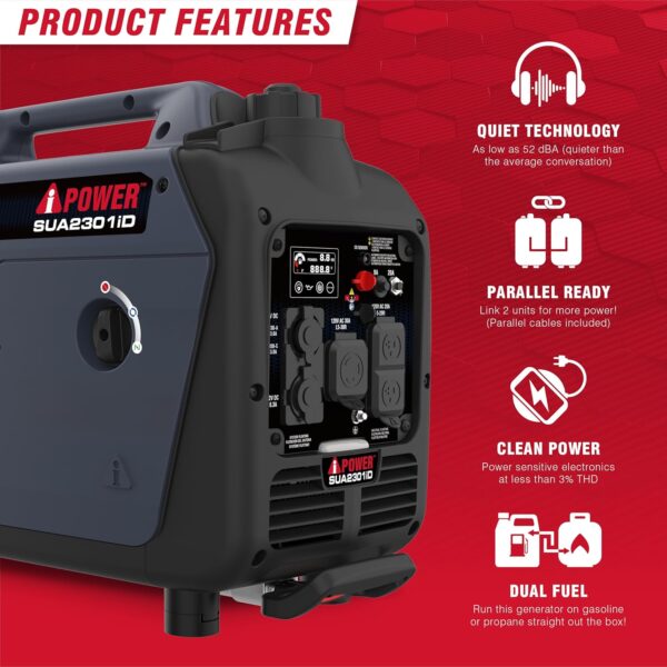 A-iPower 2300 Watt Dual Fuel Inverter Generator -3