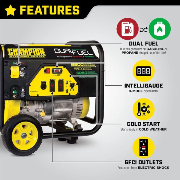 Champion 6900 Watt Dual Fuel Generator -3