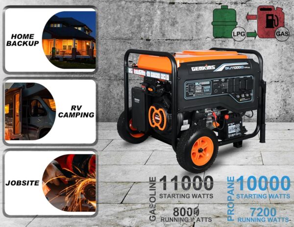 Genkins 11000 Watt Dual Fuel Portable Generator -2