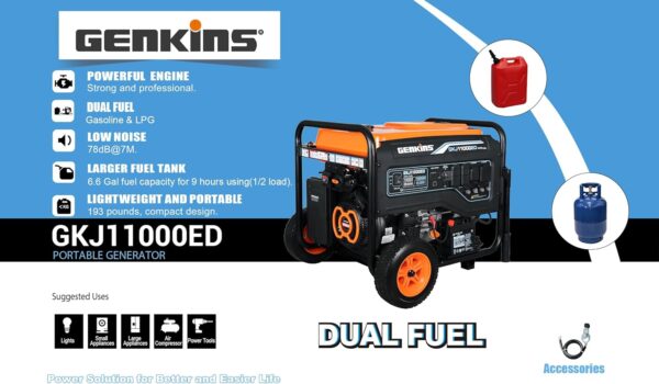 Genkins 11000 Watt Dual Fuel Portable Generator -3